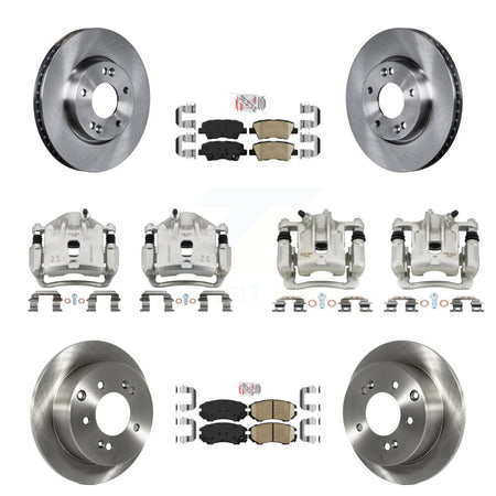 Front Rear Disc Brake Caliper Rotor & Ceramic Pad Kit (10Pc) For 2010-2011 Kia Soul 2.0L KC8-102702N