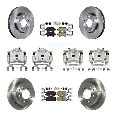 Front Rear Disc Brake Caliper Rotor & Ceramic Pad Kit (10Pc) For 2010-2011 Kia Soul 2.0L KC8-102703N