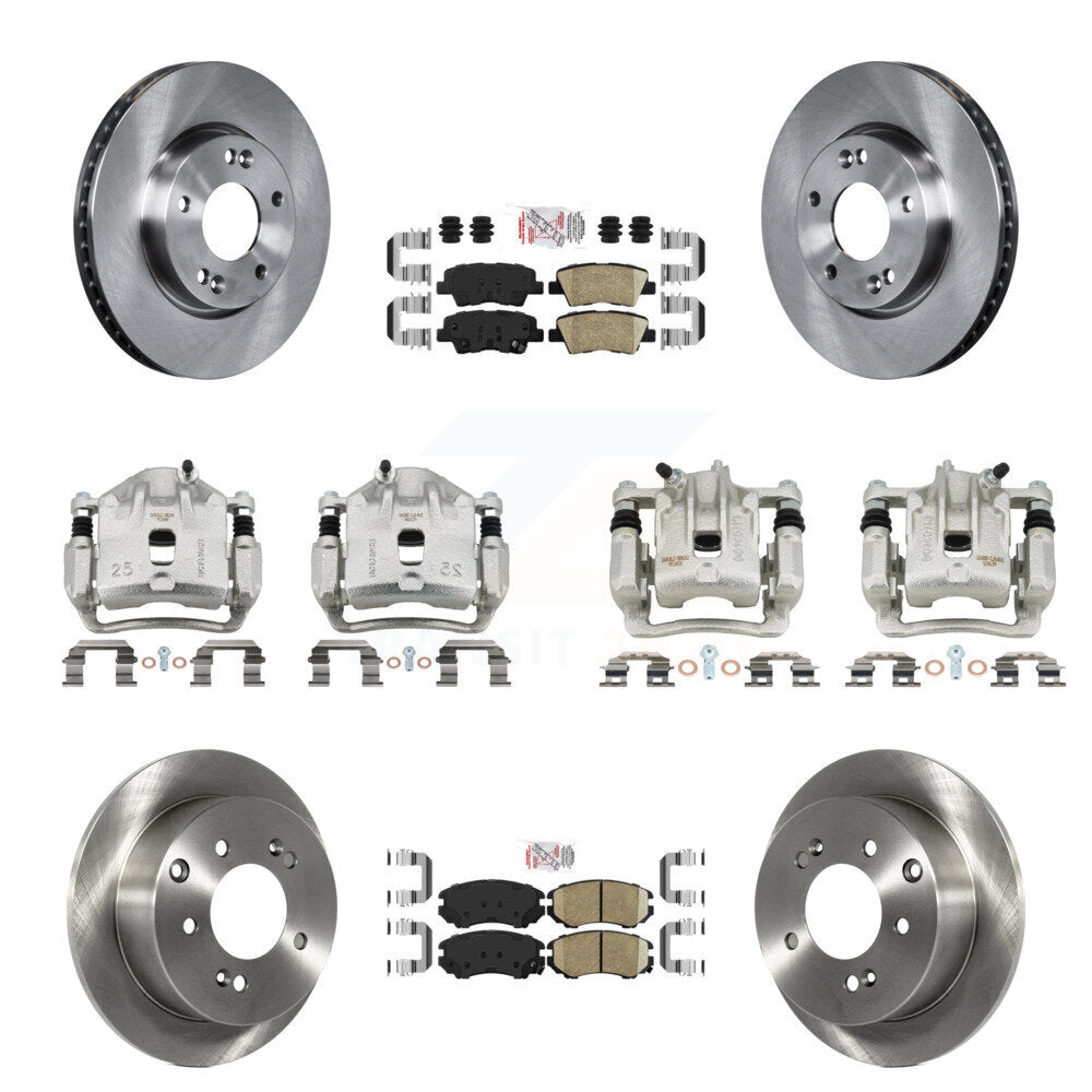 Front Rear Disc Brake Caliper Rotor & Ceramic Pad Kit (10Pc) For 2010-2011 Kia Soul 2.0L KC8-102704N