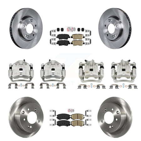 Front Rear Disc Brake Caliper Rotor & Ceramic Pad Kit (10Pc) For 2010-2011 Kia Soul 2.0L KC8-102704N
