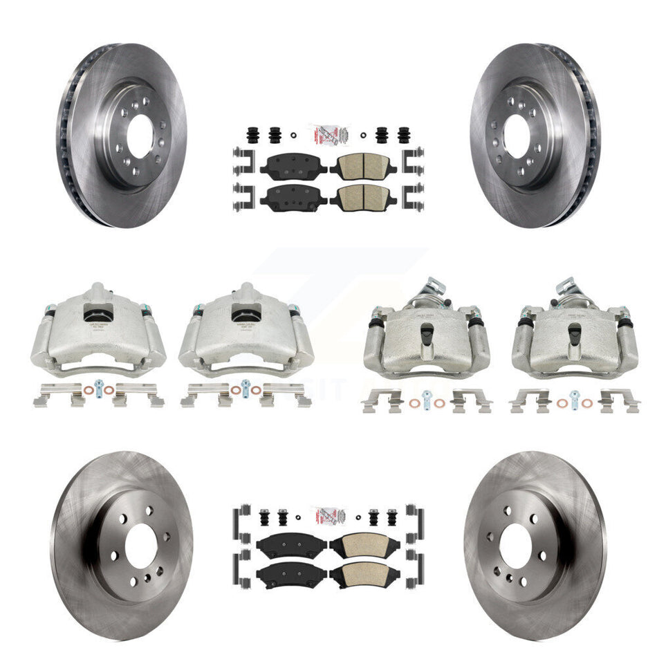 Front Rear Disc Brake Caliper Rotors And Ceramic Pads Kit (10Pc) For Chevrolet Uplander Buick Terraza Pontiac Montana Saturn Relay KC8-102723N