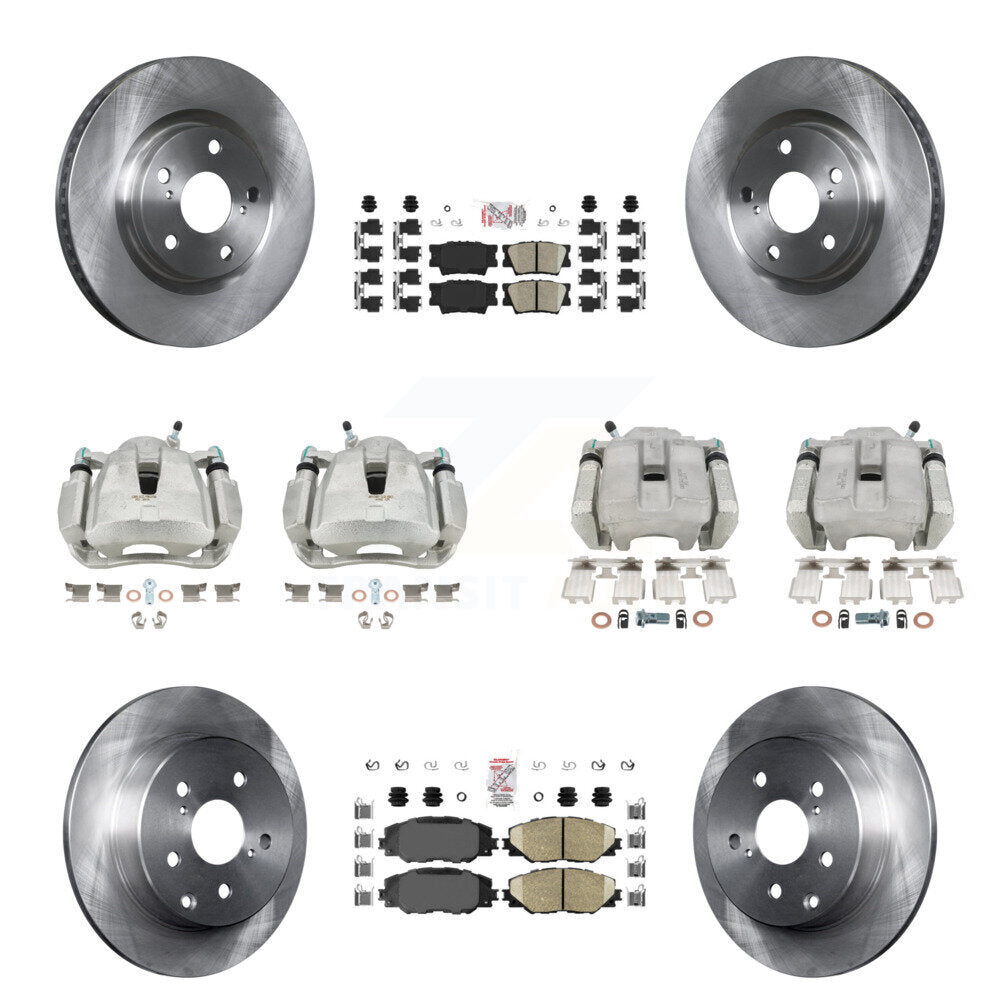 Front Rear Disc Brake Caliper Rotors And Ceramic Pads Kit (10Pc) For Toyota RAV4 KC8-102727N