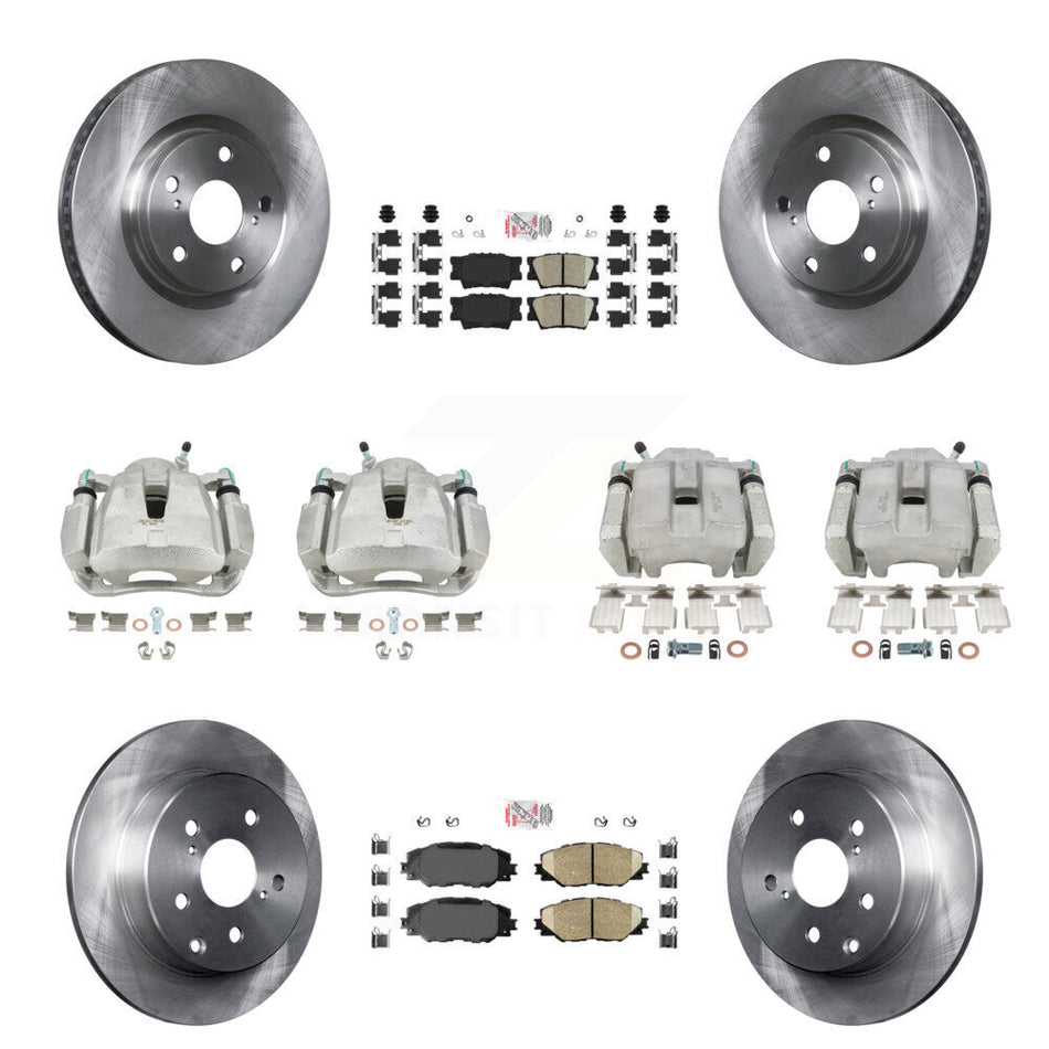 Front Rear Disc Brake Caliper Rotors And Ceramic Pads Kit (10Pc) For Toyota RAV4 KC8-102728N