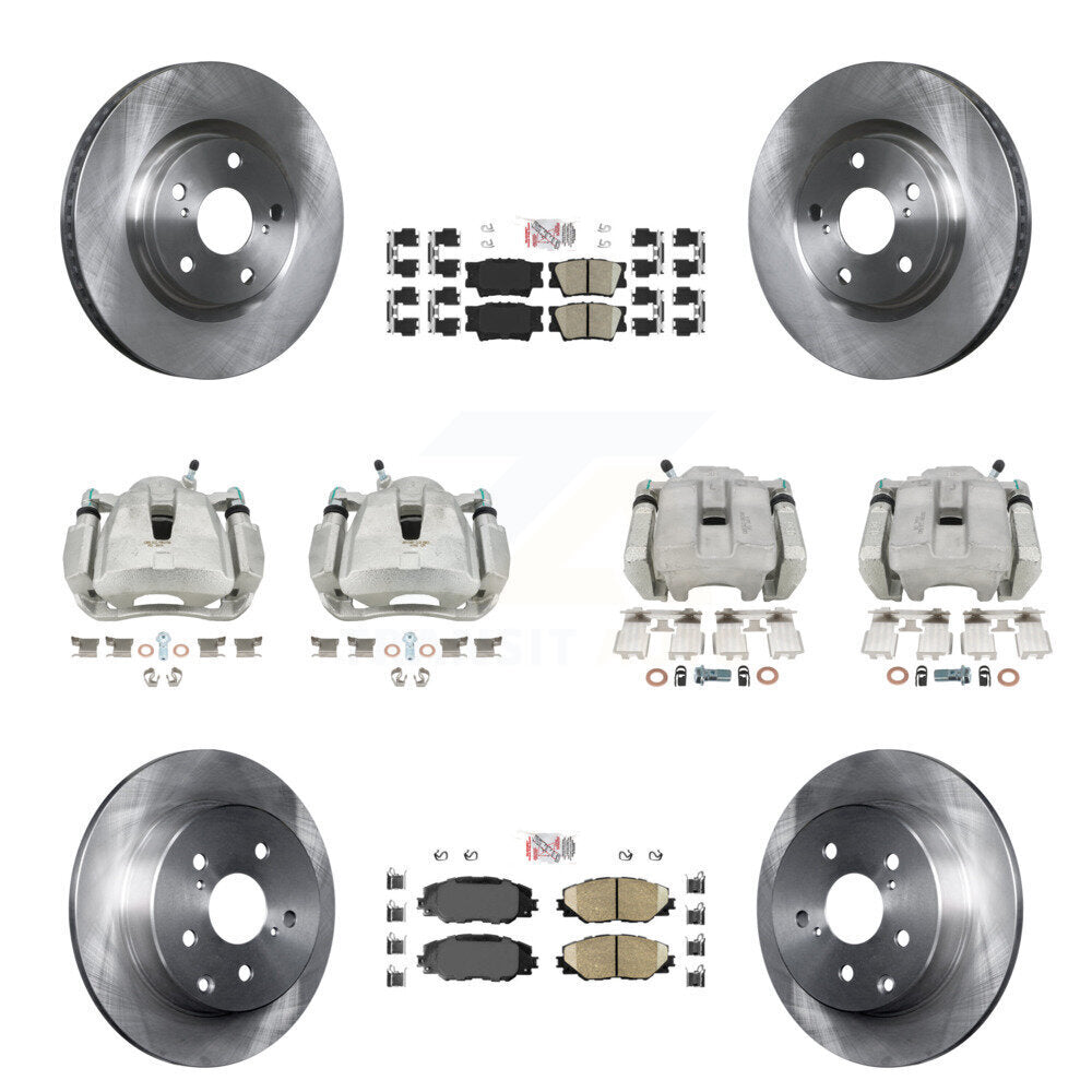 Front Rear Disc Brake Caliper Rotors And Ceramic Pads Kit (10Pc) For Toyota RAV4 KC8-102730N