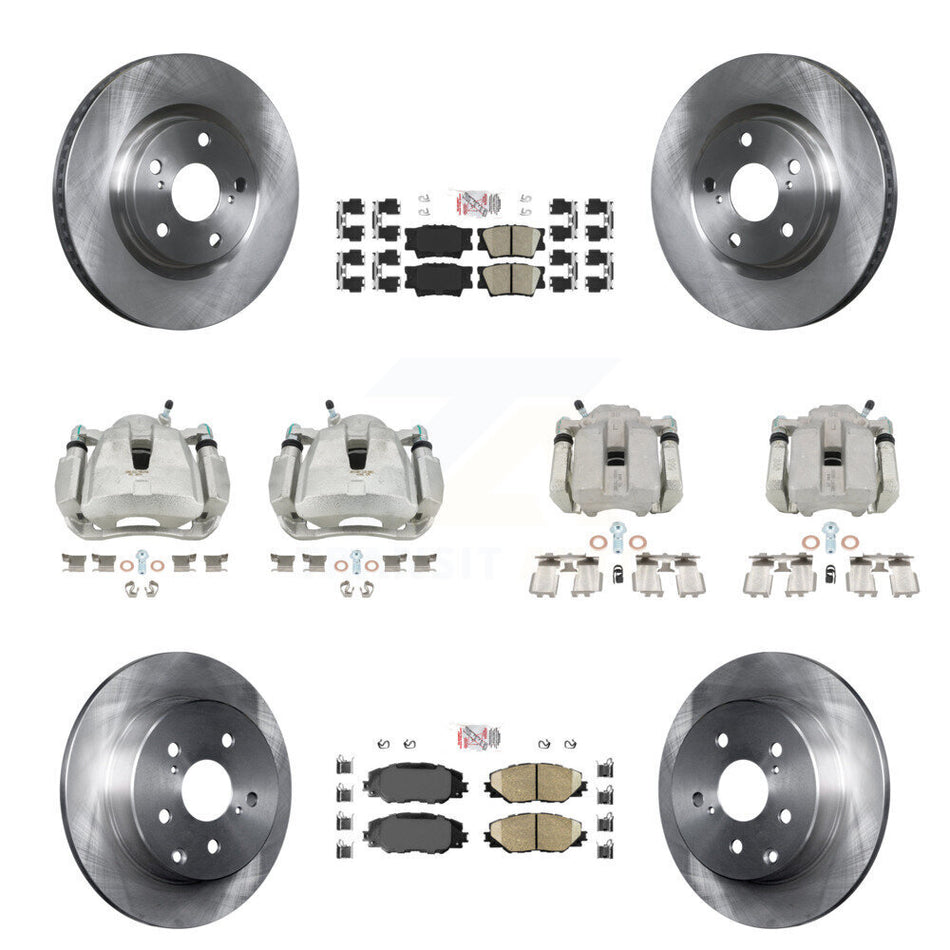 Front Rear Disc Brake Caliper Rotors And Ceramic Pads Kit (10Pc) For Toyota RAV4 KC8-102734N