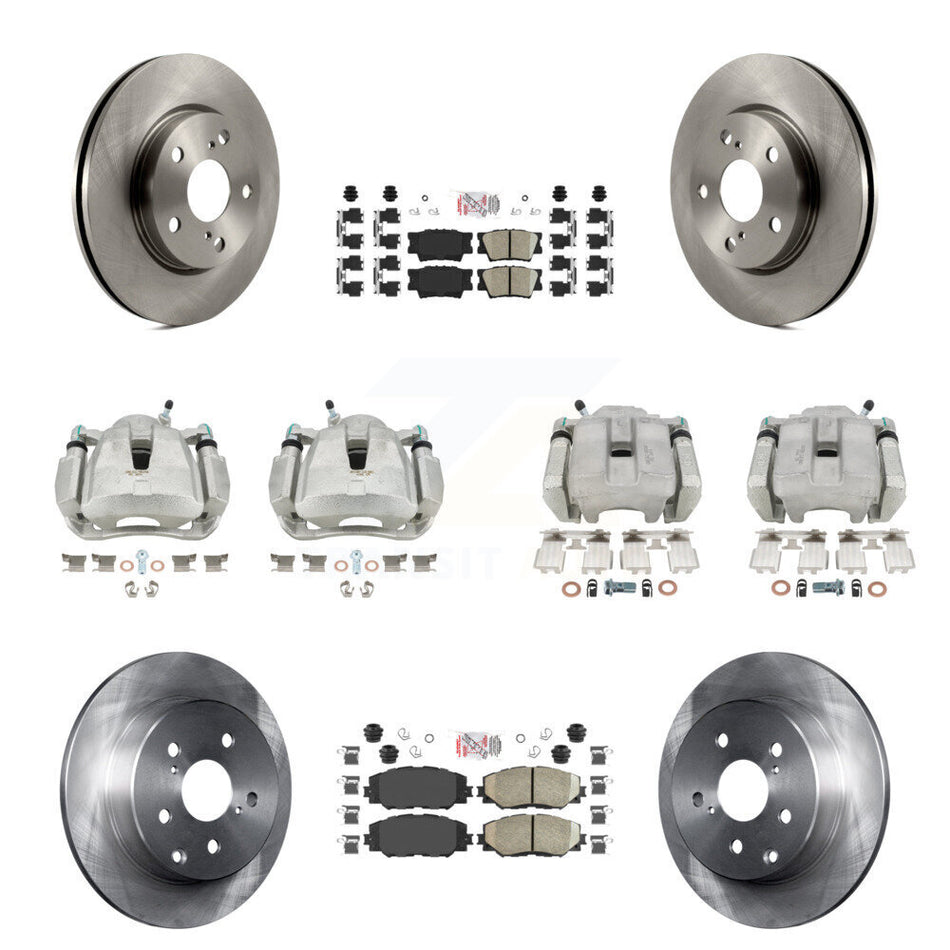 Front Rear Disc Brake Caliper Rotors And Ceramic Pads Kit (10Pc) For Toyota RAV4 LE KC8-102735N