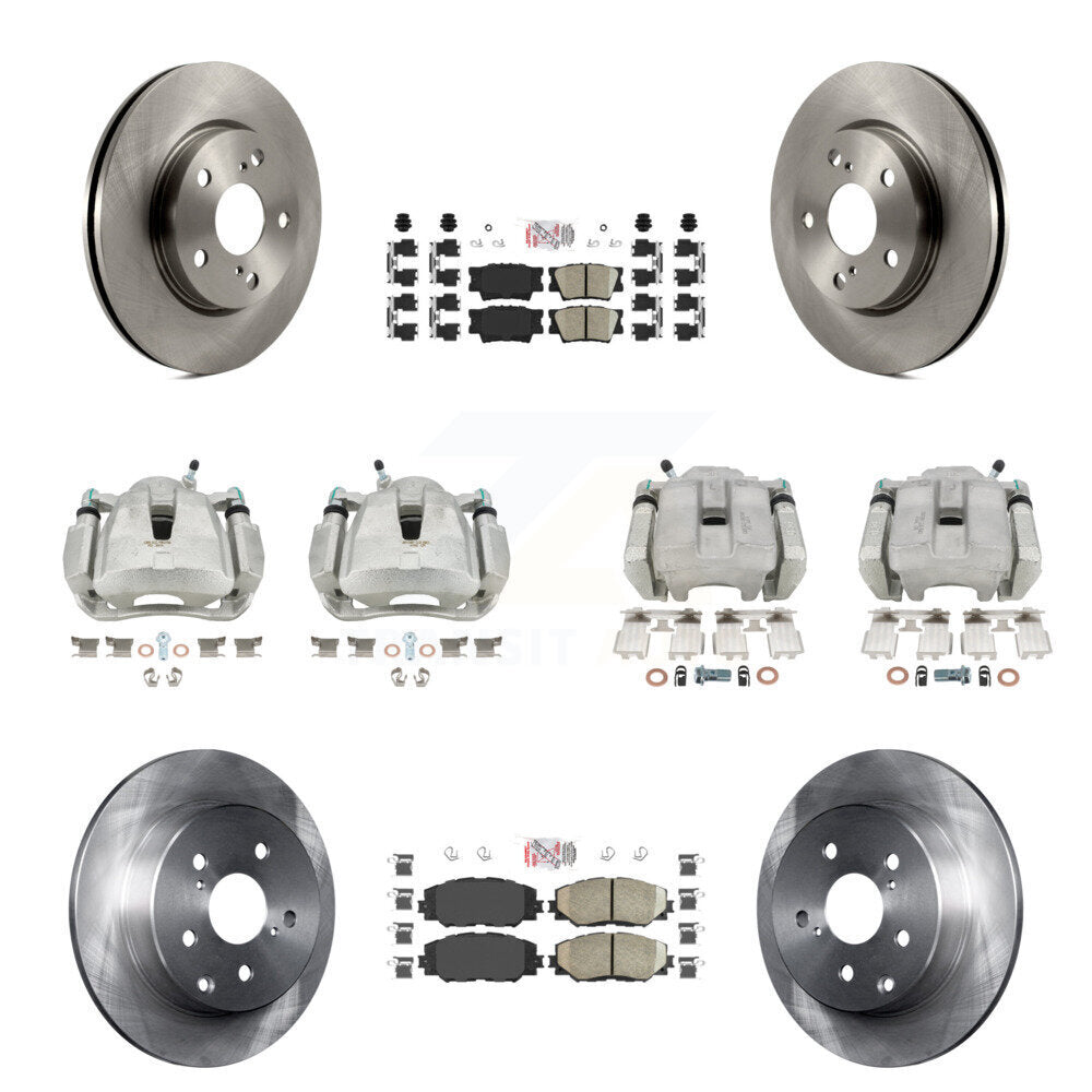 Front Rear Disc Brake Caliper Rotors And Ceramic Pads Kit (10Pc) For Toyota RAV4 LE KC8-102736N