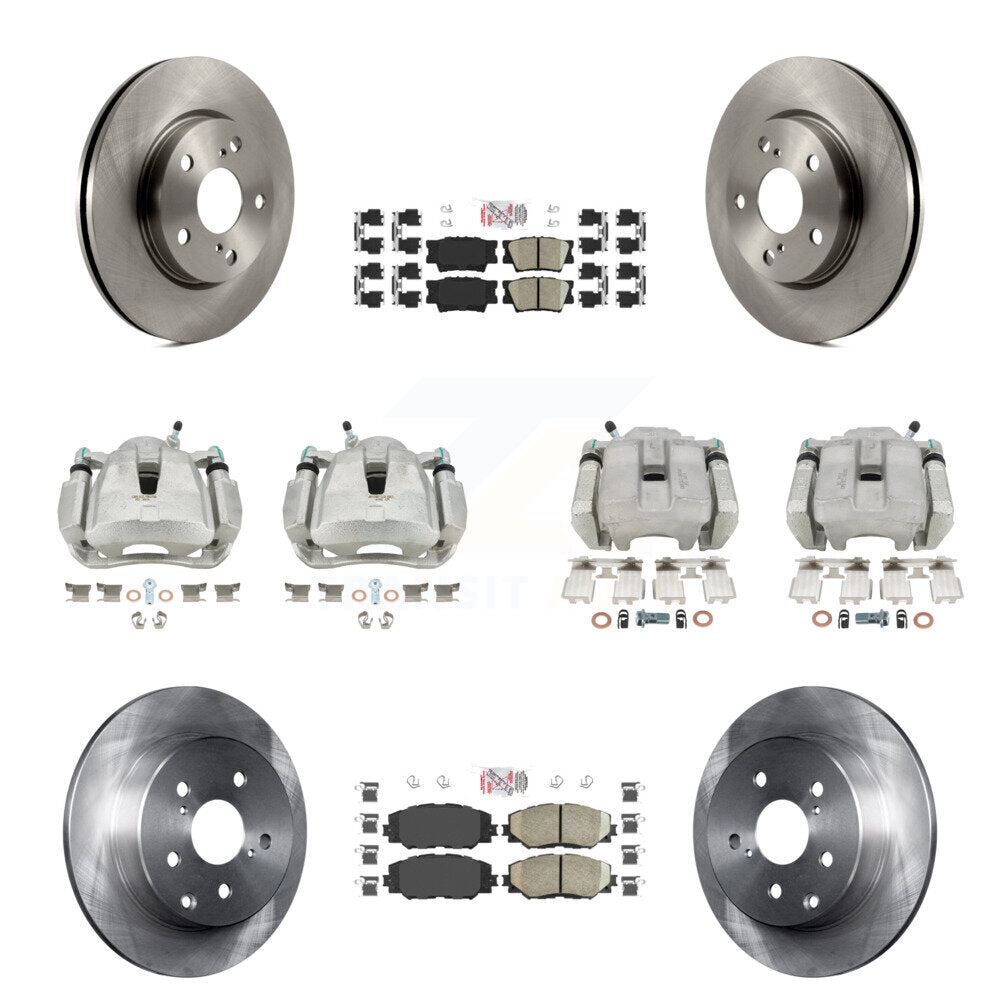 Front Rear Disc Brake Caliper Rotors And Ceramic Pads Kit (10Pc) For Toyota RAV4 LE KC8-102738N