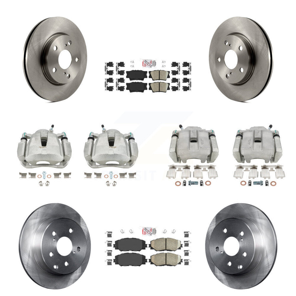 Front Rear Disc Brake Caliper Rotors And Ceramic Pads Kit (10Pc) For Toyota RAV4 LE KC8-102738N