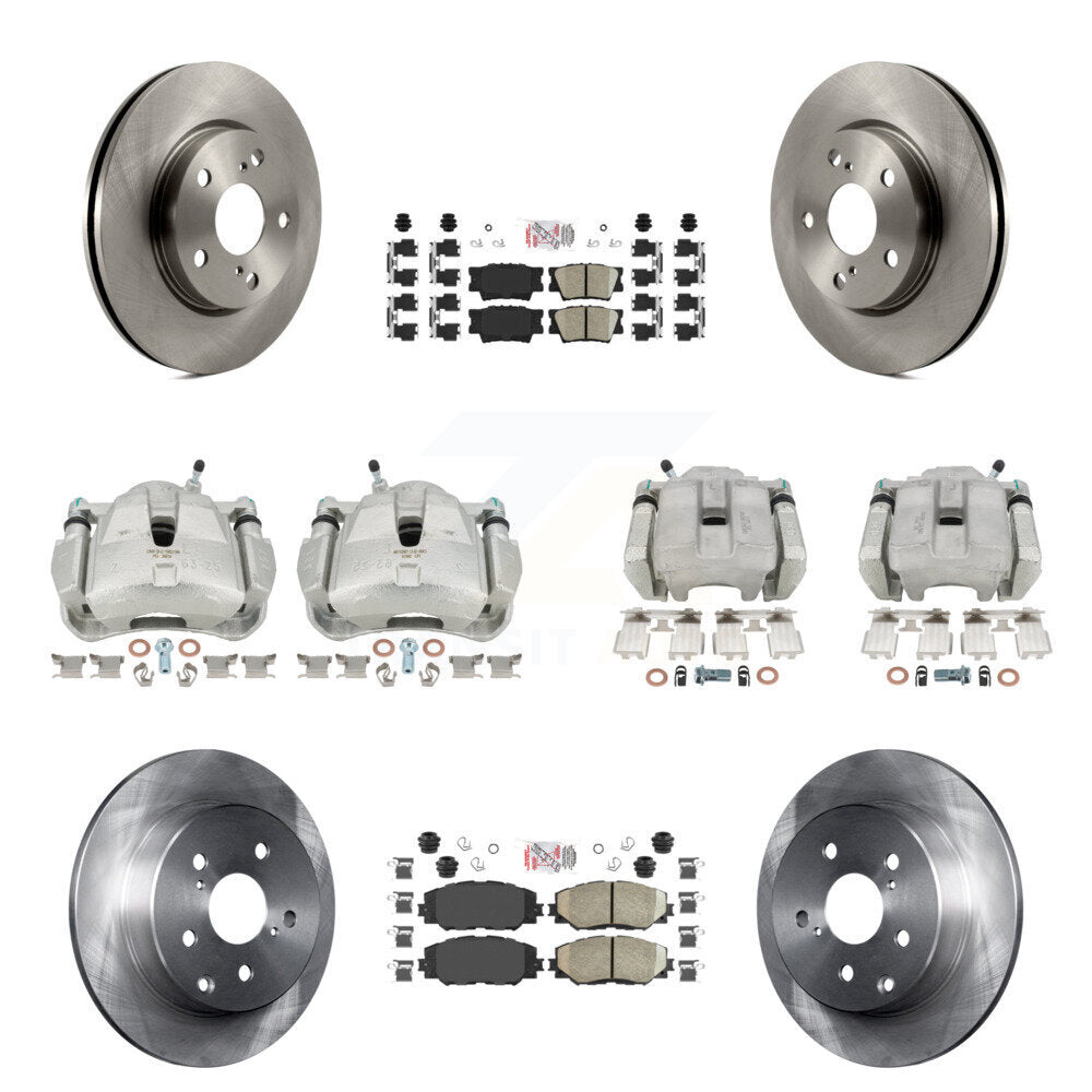 Front Rear Disc Brake Caliper Rotors And Ceramic Pads Kit (10Pc) For Toyota RAV4 LE KC8-102739N