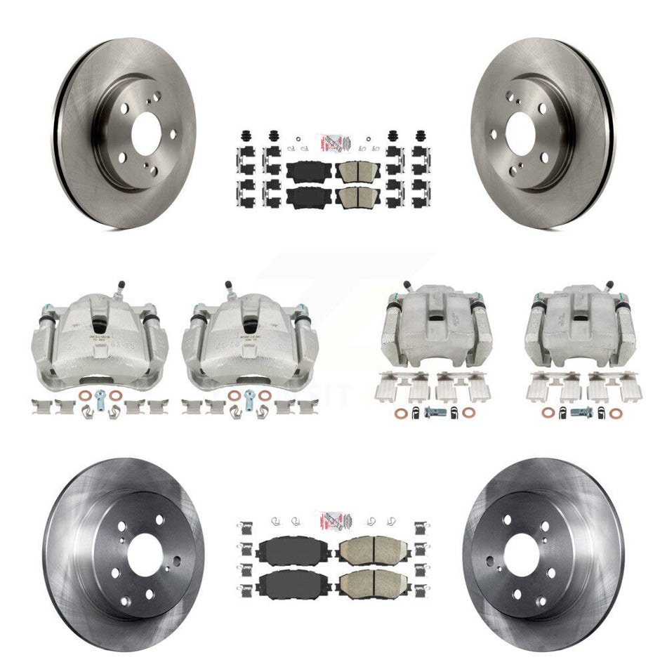 Front Rear Disc Brake Caliper Rotors And Ceramic Pads Kit (10Pc) For Toyota RAV4 LE KC8-102740N