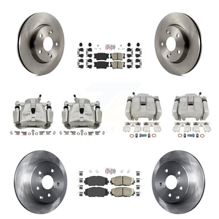 Front Rear Disc Brake Caliper Rotors Ceramic Pad Kit (10Pc) For 2013-2018 Toyota RAV4 LE KC8-102744N