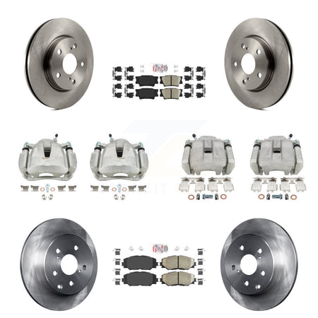 Front Rear Disc Brake Caliper Rotors Ceramic Pad Kit (10Pc) For 2014-2015 Toyota RAV4 LE KC8-102750N