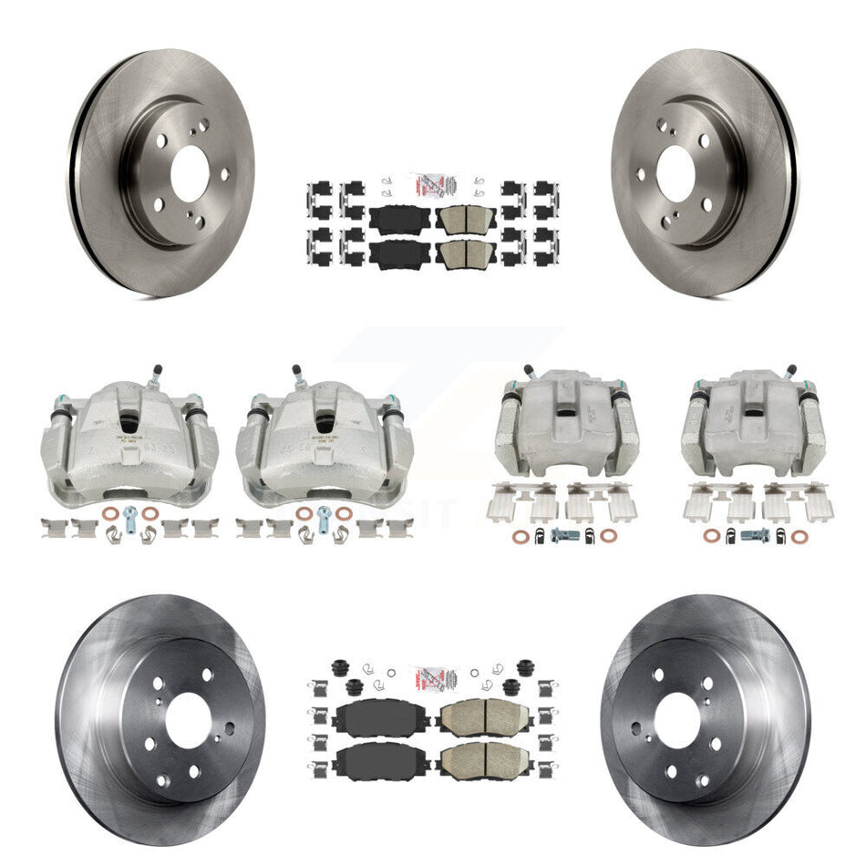 Front Rear Disc Brake Caliper Rotors Ceramic Pad Kit (10Pc) For 2014-2015 Toyota RAV4 LE KC8-102753N