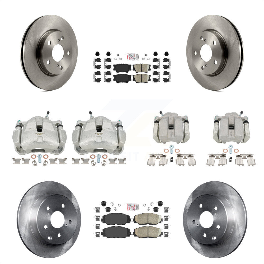 Front Rear Disc Brake Caliper Rotors And Ceramic Pads Kit (10Pc) For Toyota RAV4 Without 3rd Row Seating KC8-102755N by Transit Auto