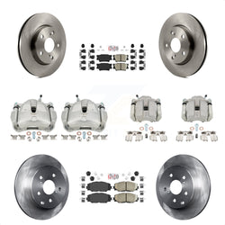 Front Rear Disc Brake Caliper Rotors And Ceramic Pads Kit (10Pc) For Toyota RAV4 Without 3rd Row Seating KC8-102755N