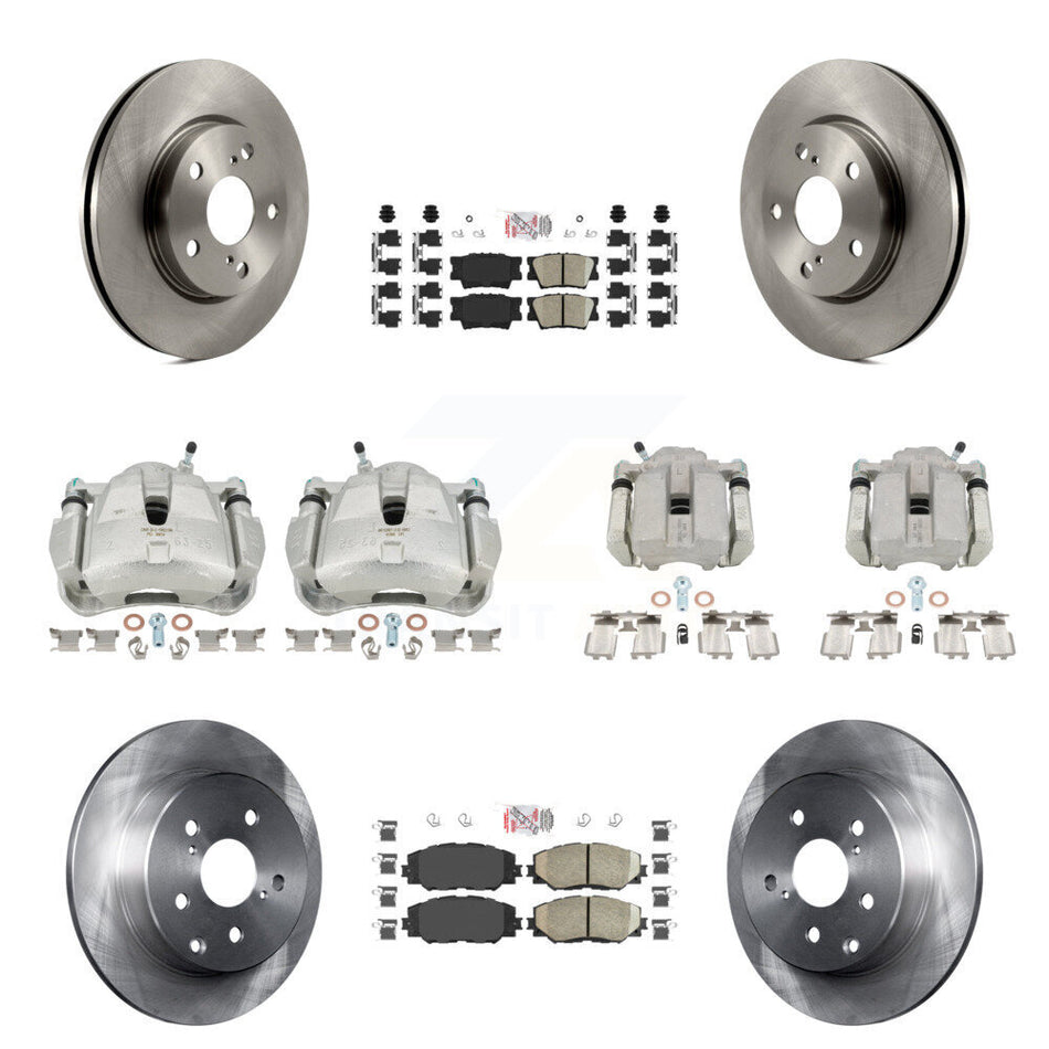 Front Rear Disc Brake Caliper Rotors And Ceramic Pads Kit (10Pc) For Toyota RAV4 Without 3rd Row Seating KC8-102756N