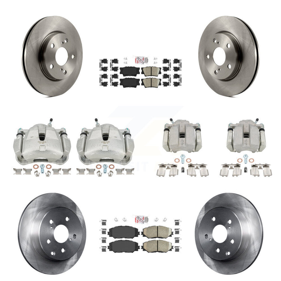 Front Rear Disc Brake Caliper Rotors And Ceramic Pads Kit (10Pc) For Toyota RAV4 Without 3rd Row Seating KC8-102758N