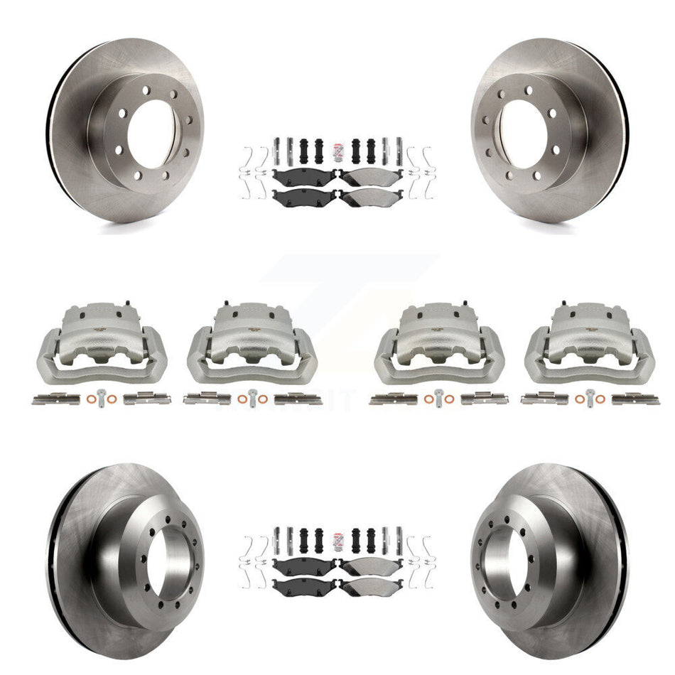 Front Rear Brake Caliper Rotors & Semi-Metallic Pad Kit (10Pc) For Ford E-550 Super Duty KC8-102763N