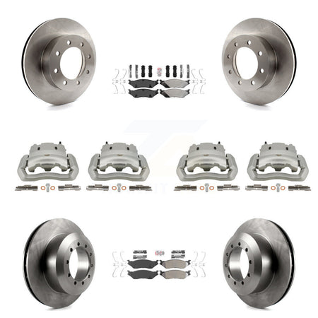 Front Rear Brake Caliper Rotors & Semi-Metallic Pad Kit (10Pc) For Ford E-550 Super Duty KC8-102764N