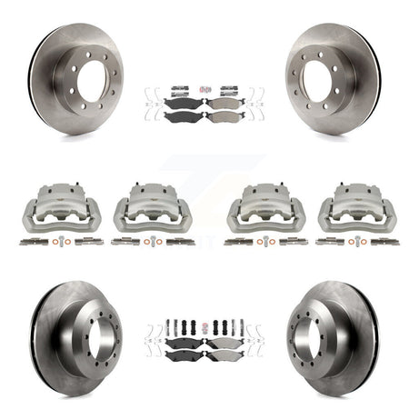 Front Rear Brake Caliper Rotors & Semi-Metallic Pad Kit (10Pc) For Ford E-550 Super Duty KC8-102765N