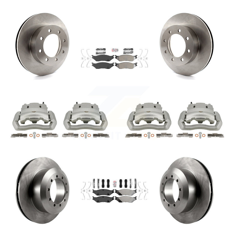 Front Rear Brake Caliper Rotors & Semi-Metallic Pad Kit (10Pc) For Ford E-550 Super Duty KC8-102765N