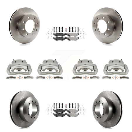 Front Rear Brake Caliper Rotors & Semi-Metallic Pad Kit (10Pc) For Ford E-550 Super Duty KC8-102767N