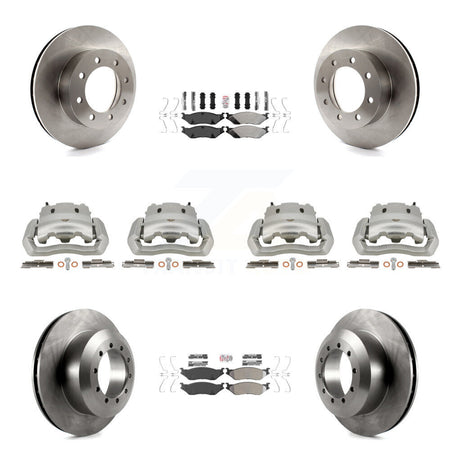 Front Rear Brake Caliper Rotors & Semi-Metallic Pad Kit (10Pc) For Ford E-550 Super Duty KC8-102768N