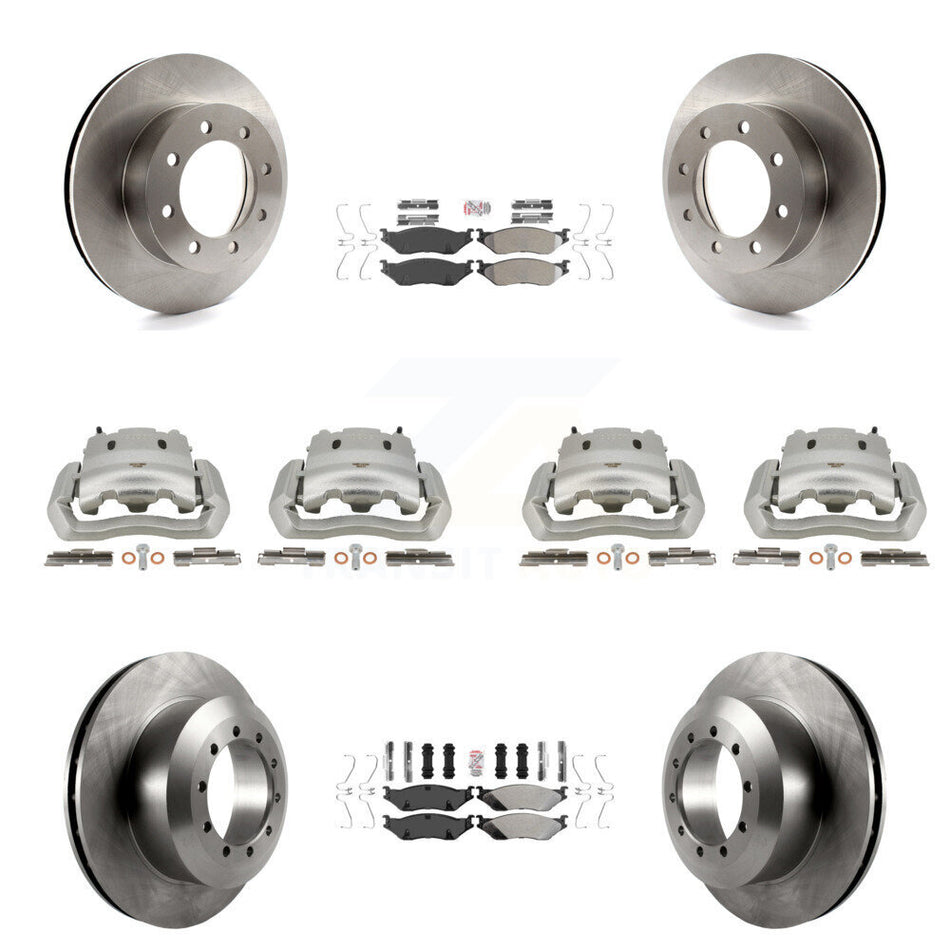 Front Rear Brake Caliper Rotors & Semi-Metallic Pad Kit (10Pc) For Ford E-550 Super Duty KC8-102769N
