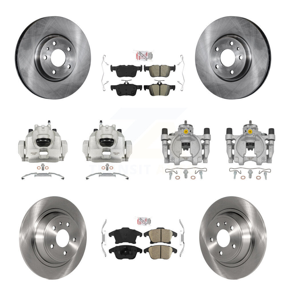 Front Rear Brake Caliper Rotors & Ameribrakes Pad Kit (10Pc) For Ford Fusion Lincoln MKZ KC8-102771N