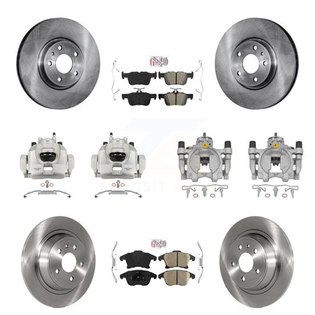 Front Rear Brake Caliper Rotors & Ameribrakes Pad Kit (10Pc) For Ford Fusion Lincoln MKZ KC8-102771N