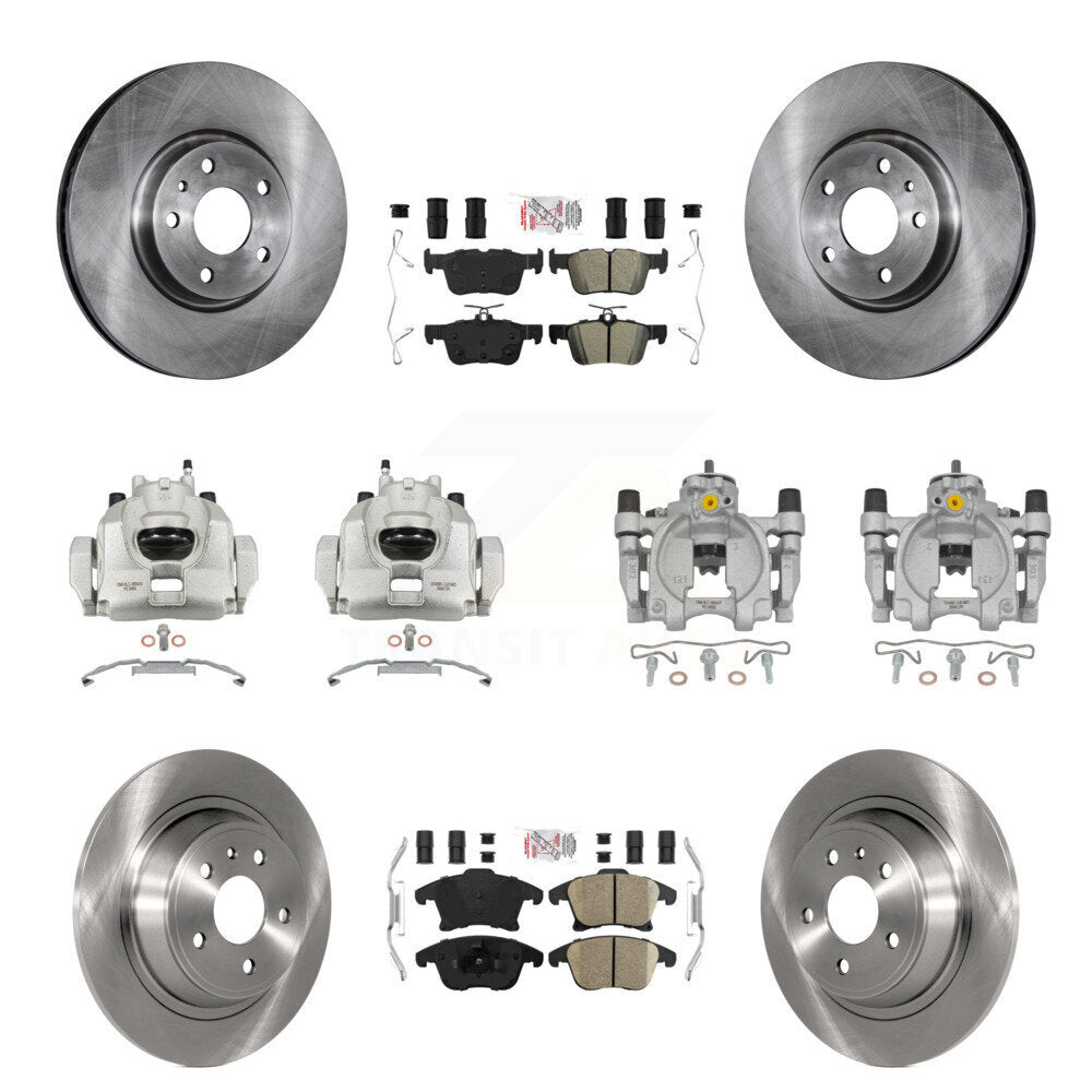 Front Rear Brake Caliper Rotors & Ameribrakes Pad Kit (10Pc) For Ford Fusion Lincoln MKZ KC8-102774N