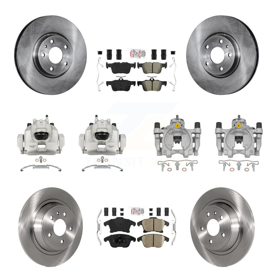Front Rear Brake Caliper Rotors & Ameribrakes Pad Kit (10Pc) For Ford Fusion Lincoln MKZ KC8-102774N