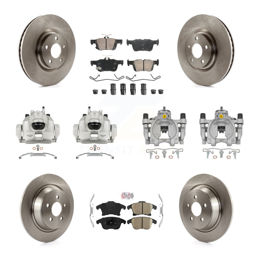 Front Rear Brake Caliper Rotor & Ceramic Pad Kit (10Pc) For Ford Police Responder Hybrid KC8-102781N