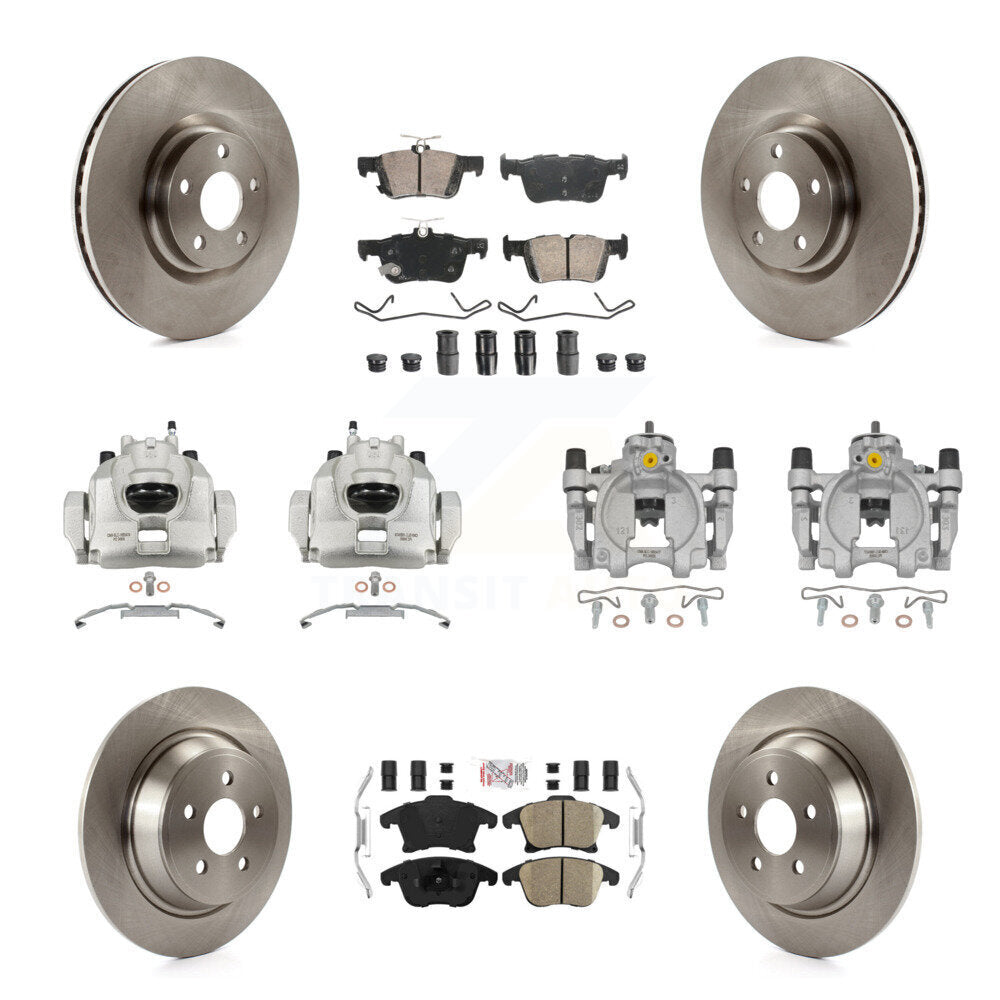 Front Rear Brake Caliper Rotor & Ceramic Pad Kit (10Pc) For Ford Police Responder Hybrid KC8-102782N