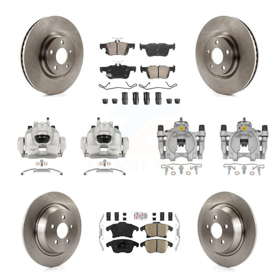 Front Rear Brake Caliper Rotor & Ceramic Pad Kit (10Pc) For Ford Police Responder Hybrid KC8-102782N