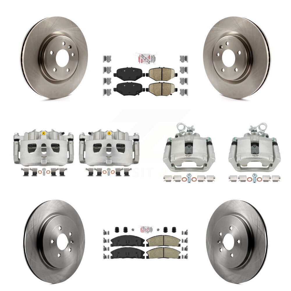 Front Rear Disc Brake Caliper Rotors Ceramic Pad Kit (10Pc) For 2013 Ford Explorer Sport KC8-102784N