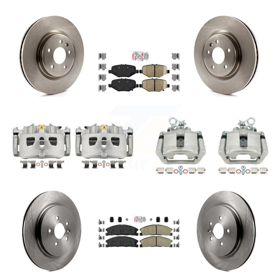 Front Rear Disc Brake Caliper Rotors Ceramic Pad Kit (10Pc) For 2013 Ford Explorer Sport KC8-102784N