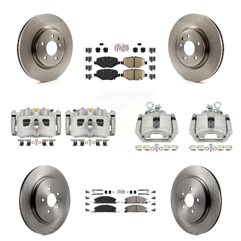 Front Rear Brake Caliper Rotor Semi-Metallic Pad Kit (10Pc) For 2013 Ford Explorer Sport KC8-102788N