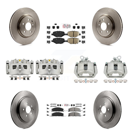 Front Rear Brake Caliper Rotor Semi-Metallic Pad Kit (10Pc) For 2013 Ford Explorer Sport KC8-102788N