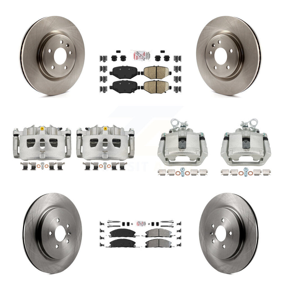 Front Rear Brake Caliper Rotor Semi-Metallic Pad Kit (10Pc) For 2013 Ford Explorer Sport KC8-102788N