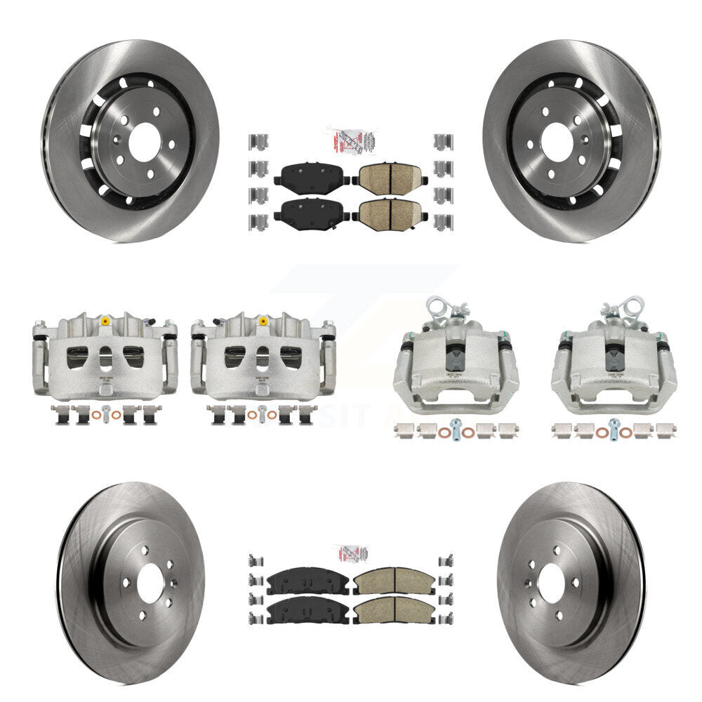 Front Rear Brake Caliper Rotors Ceramic Pad Kit (10Pc) For Ford Explorer Flex Taurus MKS KC8-102789N