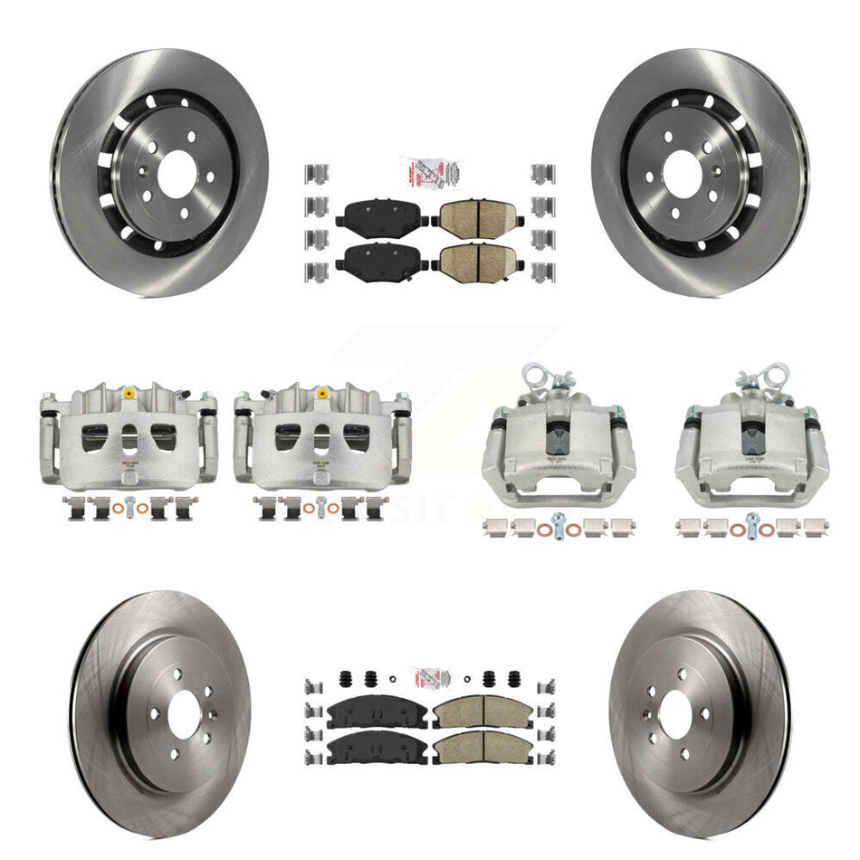 Front Rear Brake Caliper Rotors Ceramic Pad Kit (10Pc) For Ford Explorer Flex Taurus MKS KC8-102790N