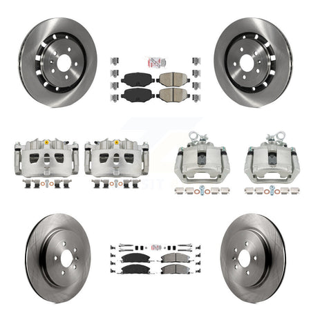 Front Rear Brake Caliper Rotor & Ameribrakes Pad Kit (10Pc) For Ford Explorer Police MKS KC8-102797N
