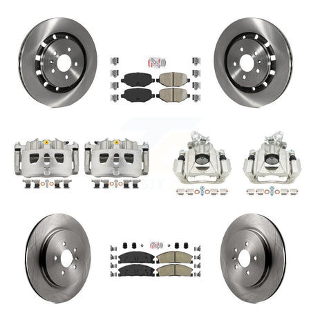 Front Rear Disc Brake Caliper Rotors And Ceramic Pads Kit (10Pc) For 2016 Lincoln MKS KC8-102810N