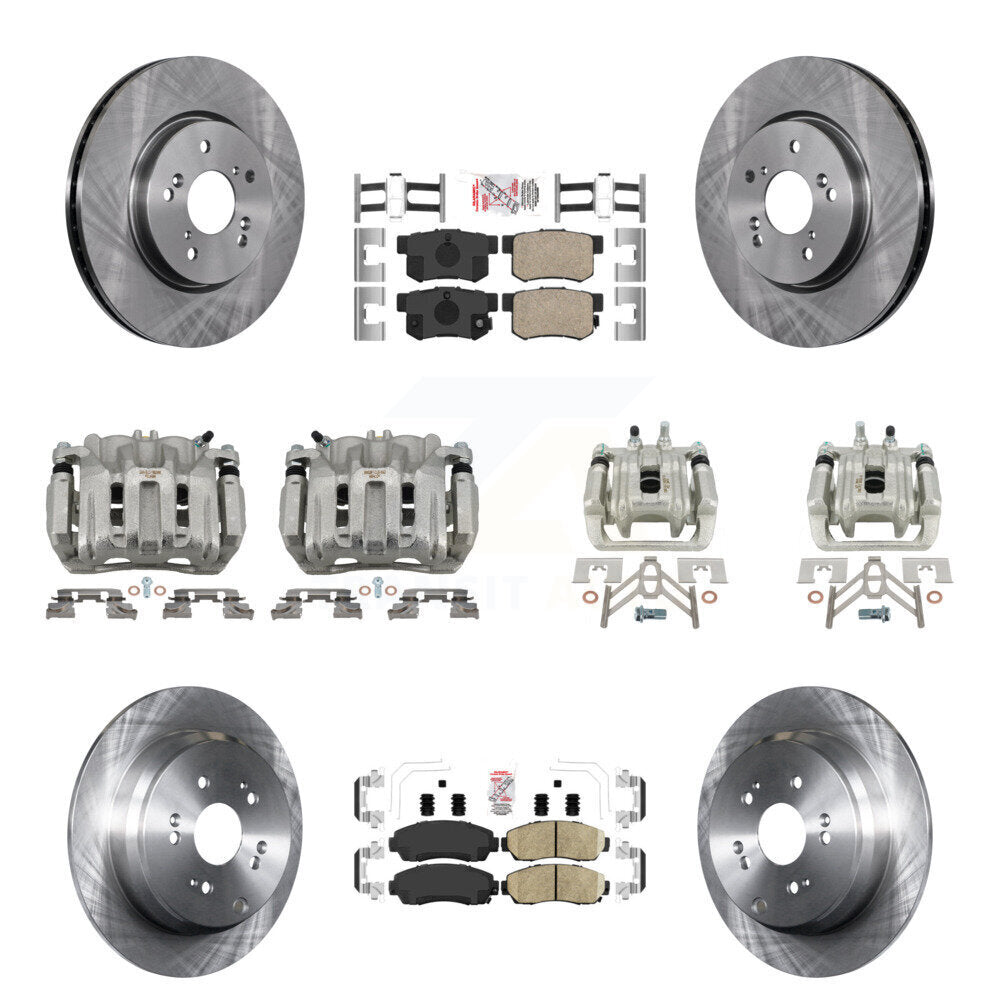 Front Rear Disc Brake Caliper Rotors And Ceramic Pads Kit (10Pc) For Acura RDX KC8-102821N