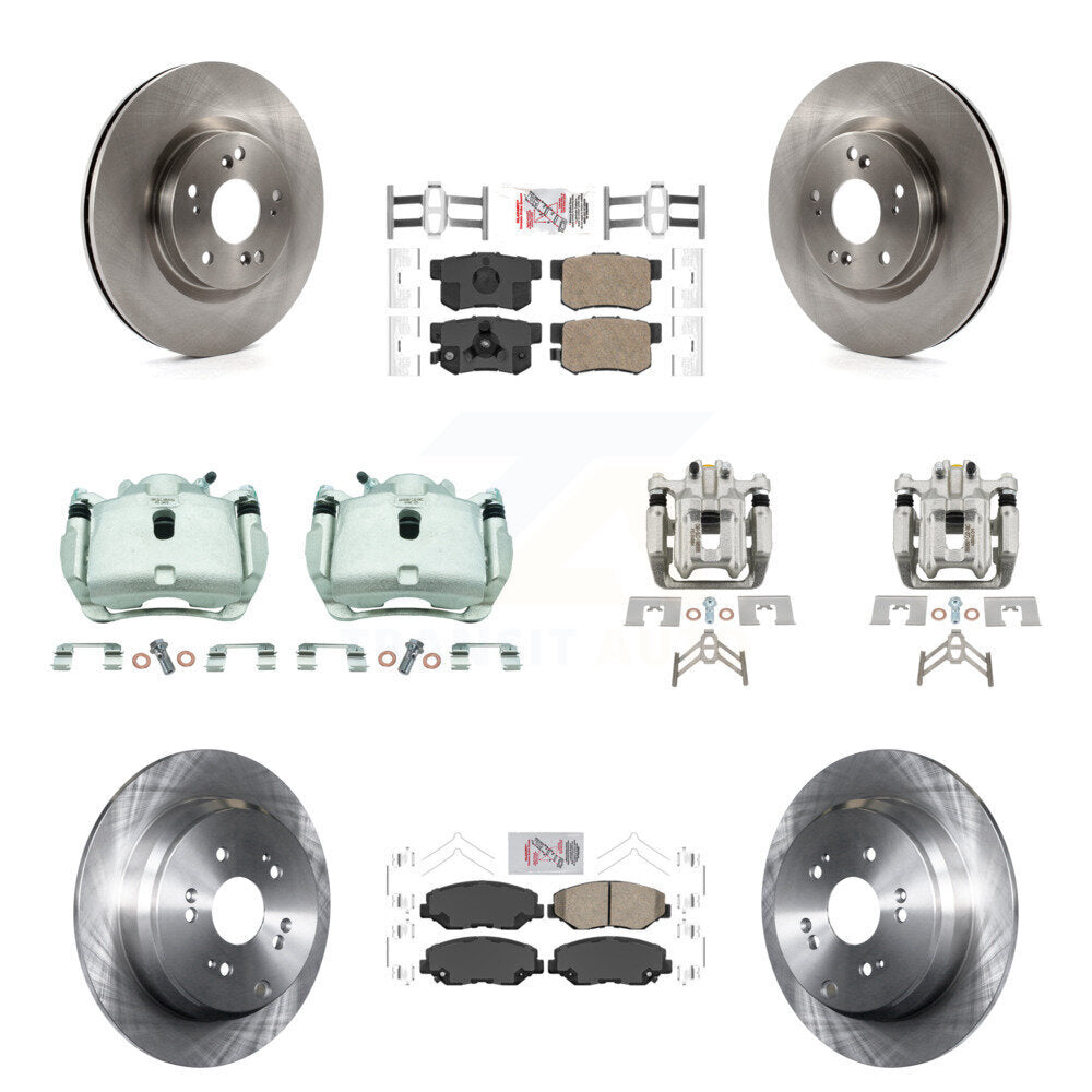 Front Rear Disc Brake Caliper Rotors Ceramic Pad Kit (10Pc) For 2012-2016 Honda CR-V FWD KC8-102823N