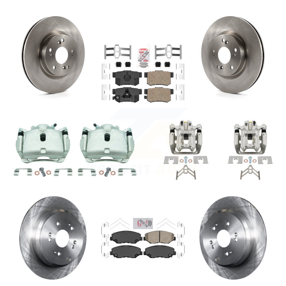 Front Rear Disc Brake Caliper Rotors Ceramic Pad Kit (10Pc) For 2012-2016 Honda CR-V FWD KC8-102825N