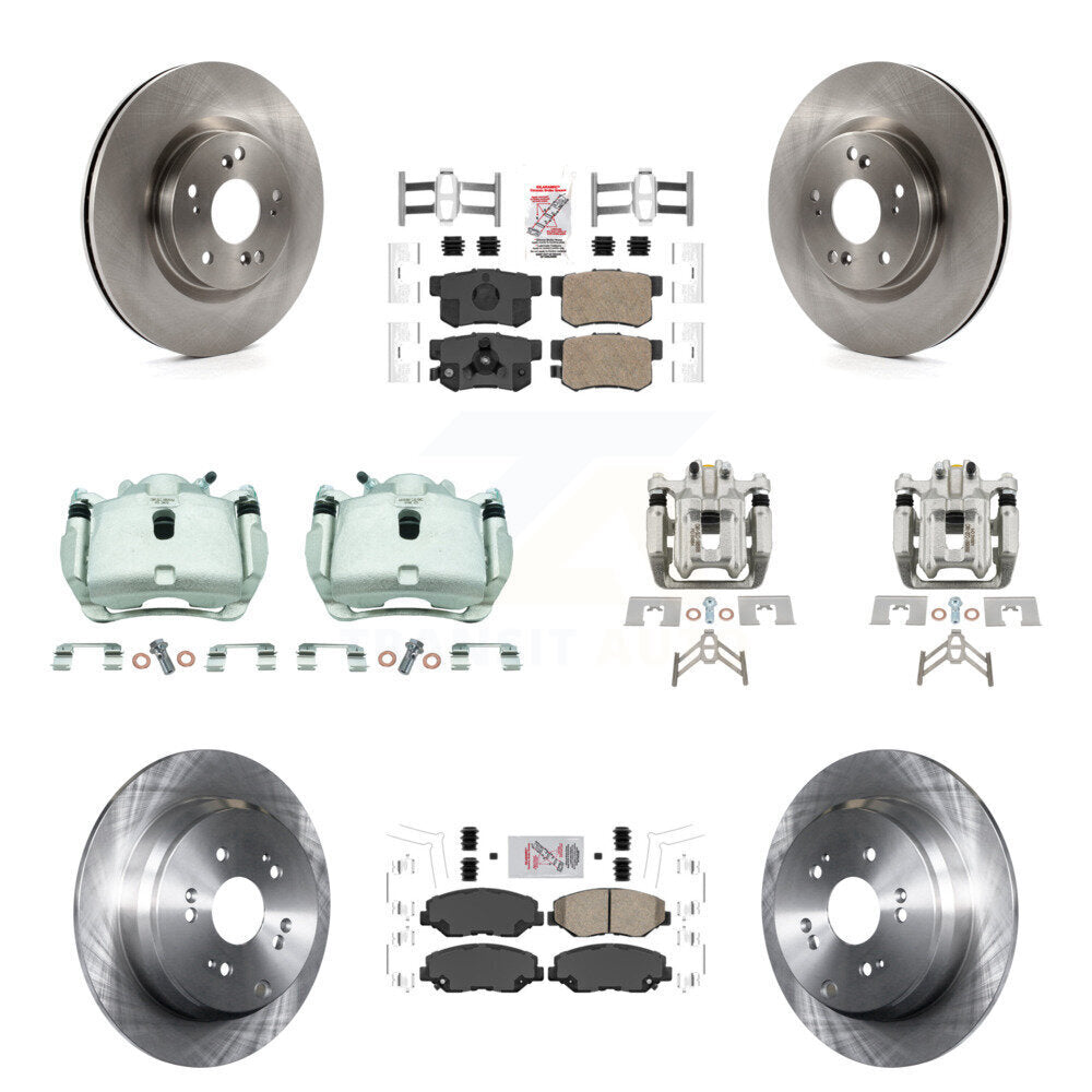 Front Rear Disc Brake Caliper Rotors Ceramic Pad Kit (10Pc) For 2012-2016 Honda CR-V FWD KC8-102826N