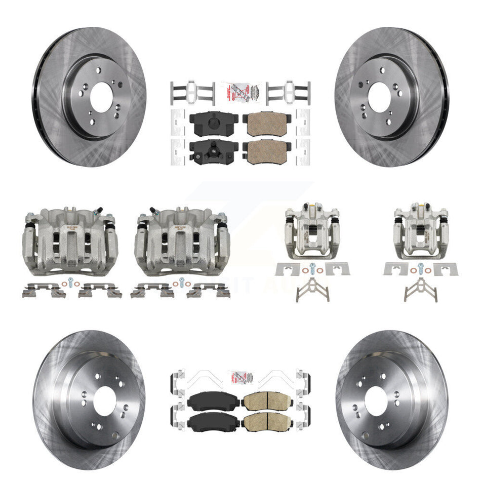 Front Rear Disc Brake Caliper Rotors And Ceramic Pads Kit (10Pc) For Honda CR-V KC8-102828N